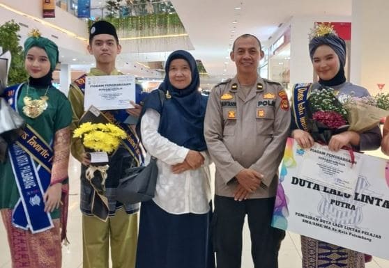 Shiyra, Hanna dan Fely Juara Pemilihan Duta Lalu Lintas Kota Palembang